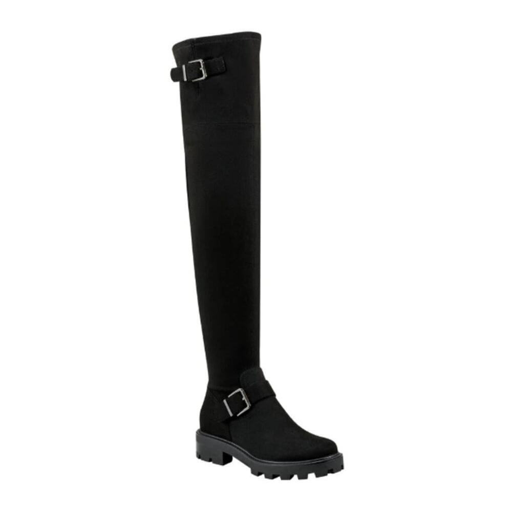 Marc Fisher Women’s Black Ganven Lug Sole Over the Knee Boots Size 6.5M